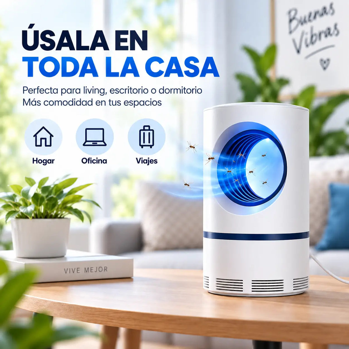 LÁMPARA USB ANTI MOSQUITOS. INCLUYE RAQUETA ANTI INSECTOS DE REGALO!