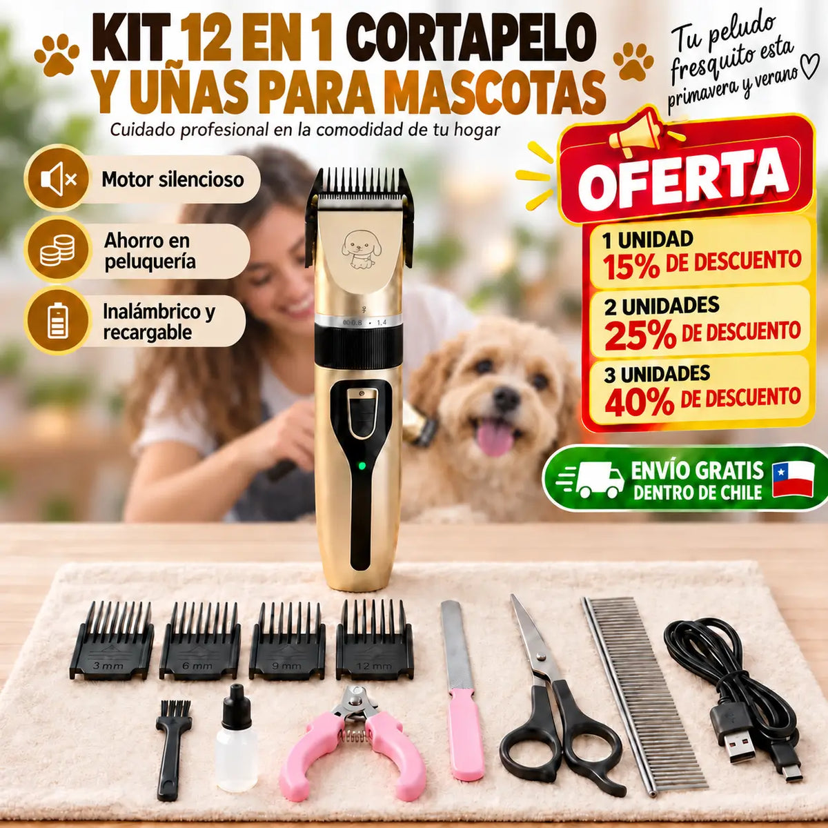 KIT CORTAPELO Y UÑAS MASCOTAS