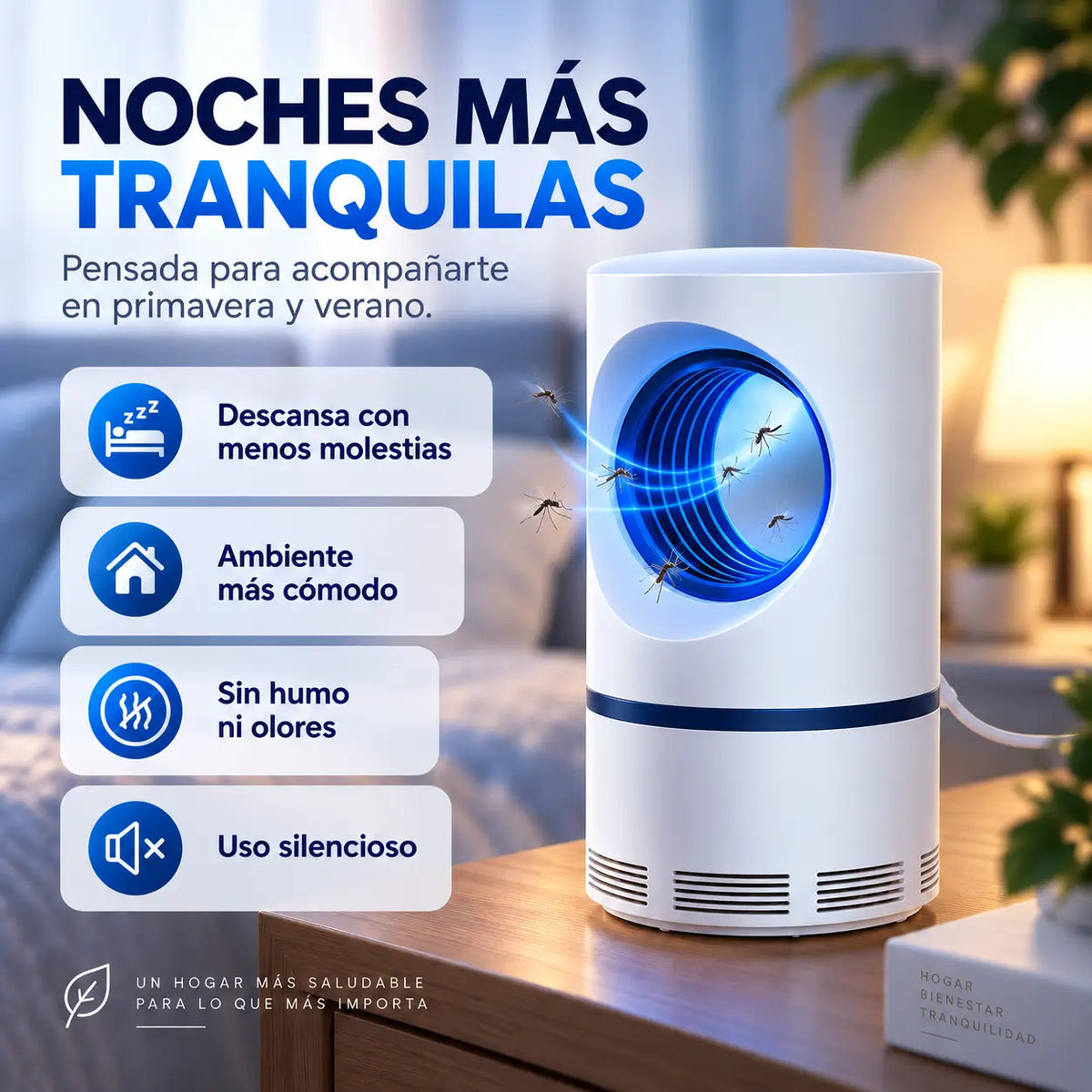 LÁMPARA USB ANTI MOSQUITOS. INCLUYE RAQUETA ANTI INSECTOS DE REGALO!