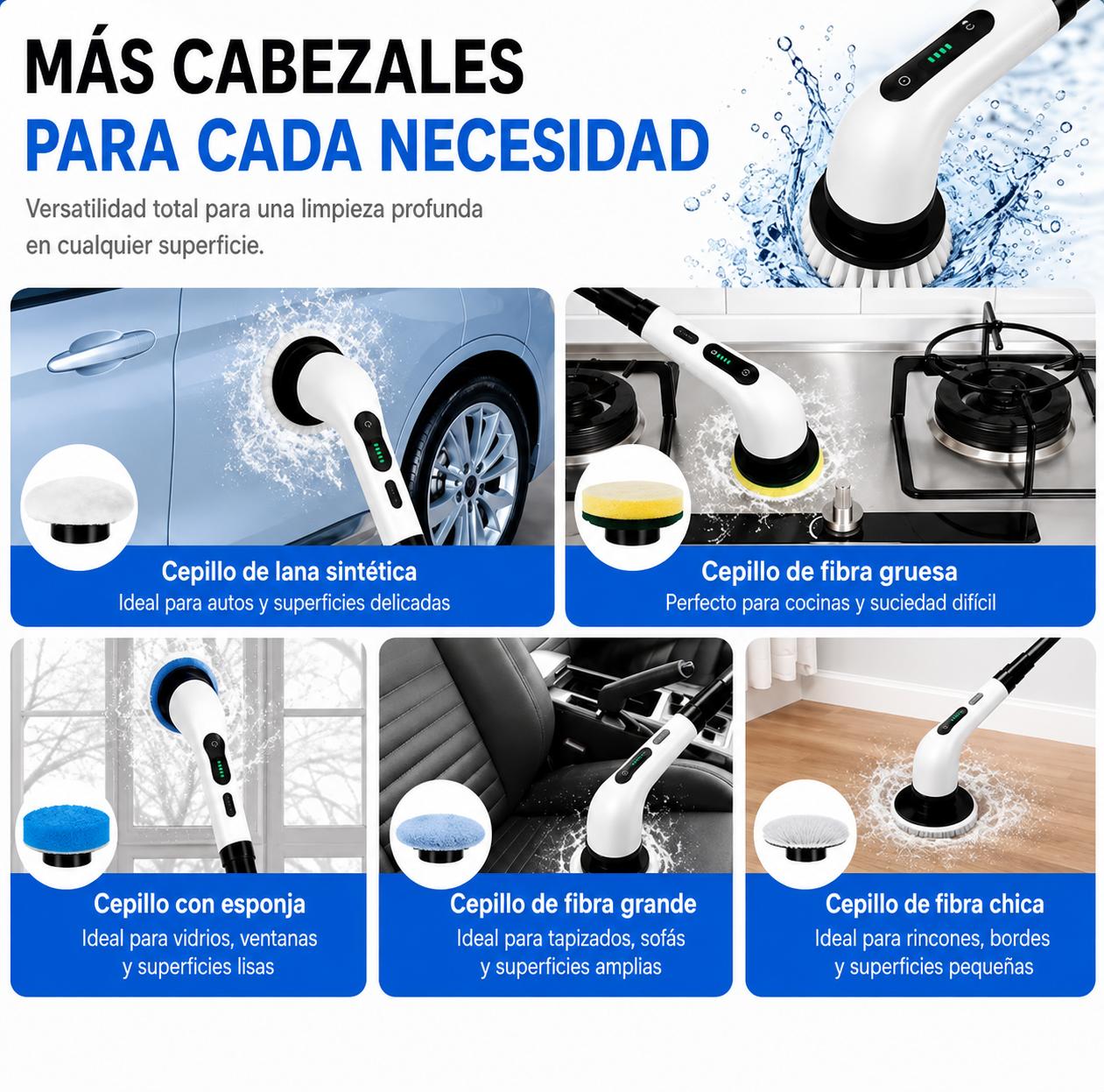 CEPILLO LIMPIADOR ELÉCTRICO 9 EN 1