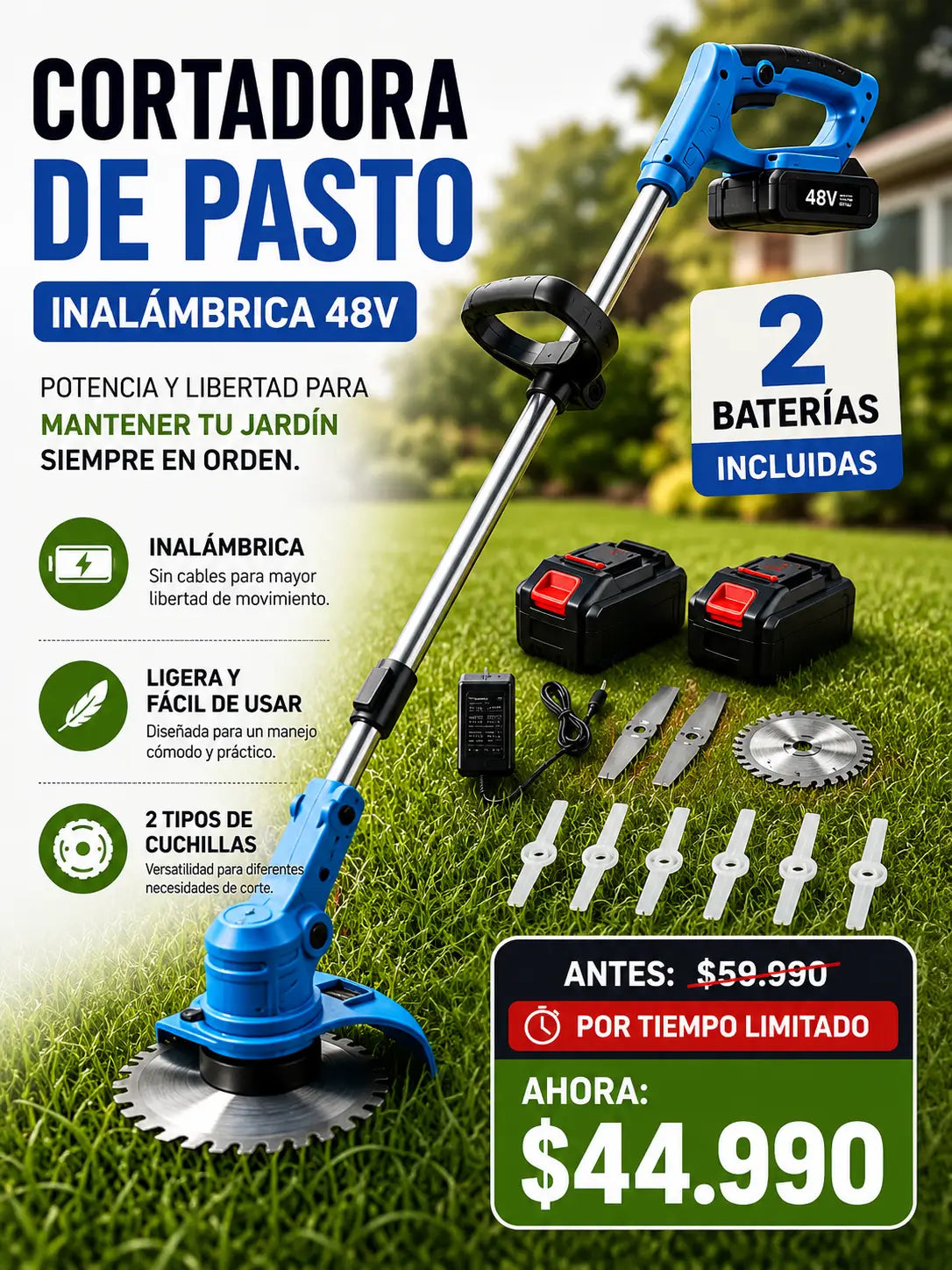 CORTADORA DE PASTO ELÉCTRICA TURBO BLADE